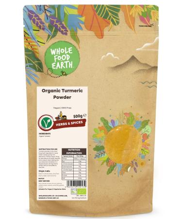 Wholefood Earth Organic Turmeric Powder 500g Vegan | GMO Free | Certified Organic