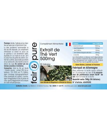 Fair & Pure - 1500mg per daily dose - Green tea extract with 50% polyphenols caffeine and EGCG - 90 vegan capsules - Buy Online on GoSupps.com