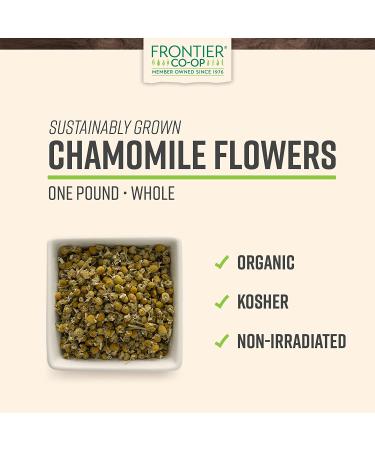 Frontier Co-op Organic Chamomile Flowers 1lb - Premium Whole 16 Ounce | Natural Relaxing Herbal Tea, Calming Aromatherapy | Non-GMO, Sustainably Sourced - Buy Online on GoSupps.com