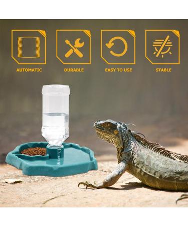 BEANPRECOY Reptile Water Dispenser Turtle Water Bowl 2 in 1 Reptile Automated Feeder Turtle Water Dispenser with Bottle for Turtles Hamsters Lizards Bearded Dragon Snake (Blue) - Buy Online on GoSupps.com