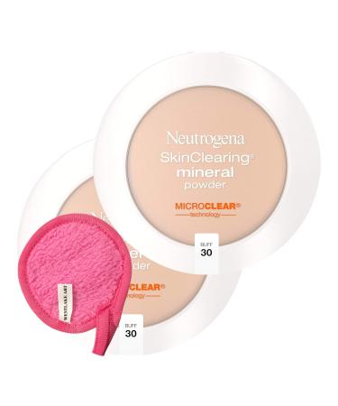 SkinClearing Mineral Acne-Concealing Pressed Powder Compact | Bundled with Westlake Art Makeup Cleansing Cloth Oil-Absorbing Face Powder with Salicylic Acid Non-Comedogenic 2-Pack