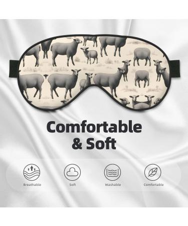 Buy SSIMOO Cute Sheep Lamb Print Eye Mask - Ultra-Soft Light-Blocking for Restful Sleep | International Shipping - Buy Online on GoSupps.com