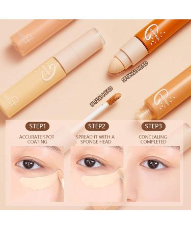 Face Concealer Stick | Double Ended Contouring Highlight Stick Face Contours Sticks Makeup Face Shaping Cream Concealer for Makeup Artists Aezon #02 - Buy Online on GoSupps.com