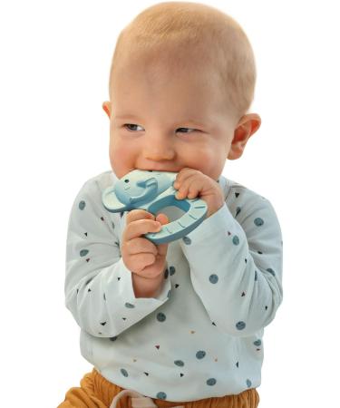 SES Creative 13163 Eli the Elephant Teething Ring - 100% Natural Rubber Multi-Color | Safe & Soft Baby Tooth Toy - Buy Online on GoSupps.com