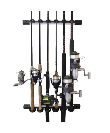 Rush Creek Creations All Weather Fishing Rod Storage Wall, Ceiling, or Garage Rack, ABS Plastic 6 Rod