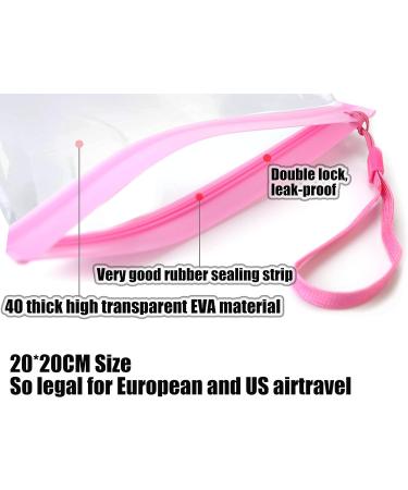 Clear Travel Toiletry Bags - TSA Approved Airport Liquids Bag Set for Men and Women - 2 White Makeup Bags for Holiday Essentials - 20 x 20cm - Buy Online on GoSupps.com