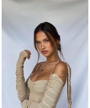 Realistic Temporary Tattoos for Women - 86 Sheets Tiny Small Fake Tattoos with Inspirational Quotes & Minimalist Wild Flower Designs - Buy Online on GoSupps.com