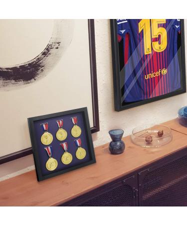 Iheipye Large Medals Display Shadow Box - 6 Medal Display Case - Ideal for Military, Runners, Marathon Winners - Black 12x12 - Buy Online on GoSupps.com