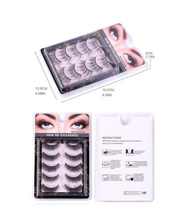 SeiBes Self-Adhesive Eyelashes - 5 Pairs Reusable Fluffy Natural Look False Lashes for Beginners | Easy Application Gift - Buy Online on GoSupps.com