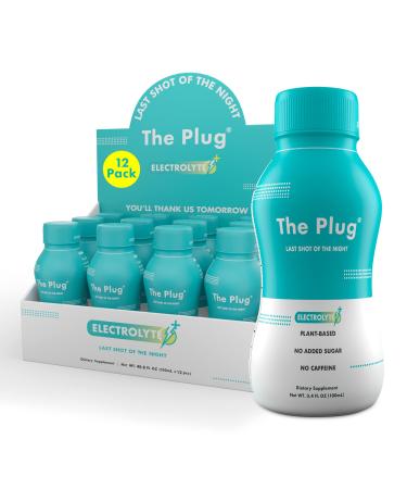 The Plug Recovery Drink, 12-Pack - All-Natural Plant-Based Electrolyte & Liquid Hydration Pack - Supports Liver Detox, Immunity, Anti-Dehydration & Increased Energy - No Added Sugar & No Caffeine 3.4 Fl Oz (Pack of 12)