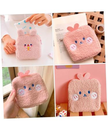 KALLORY Teen Napkin Wallet Set | Mini Rabbit Zipper Pads for Menstrual Cycle | Cute Plush Pouch for Women | Cartoon Cosmetic Bag - Buy Online on GoSupps.com