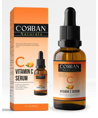 Corban Naturals- Anti-Aging Vitamin C Serum with Hyaluronic Acid Collagen and Vitamin E