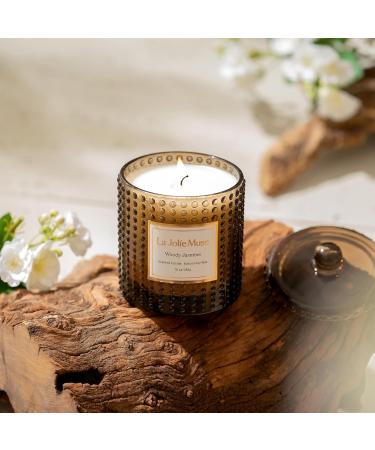 La Jolie Muse Wood-Jasmine Luxury Candles | 75-Hour Natural Soy Wax | Perfect Gifts for Women | 285g 10oz Fragrance Candles for Home - Buy Online on GoSupps.com
