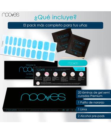  NOOVES NOOVES Nails Premium Precursed Gel Nail Polish - Artic Blue | Semi-Hardened Gel Nail Strips | Semi-Permanent Gel Nail Stickers | Gel Nail Stickers | Gel Nails - Buy Online on GoSupps.com