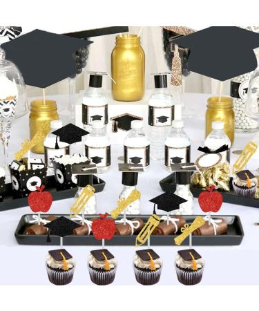Congrats Grad Topper from Student to Teacher Graduation 25PCS Teacher Class of 2023 Cake Topper Graduate Party Cake Decor black and red Teacher Graduation Party - Buy Online on GoSupps.com