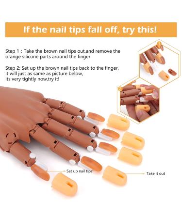 Acrylic Nail Manicure Practice Hand - Flexible & Movable with 300PCS Nail Tips - Buy Online on GoSupps.com