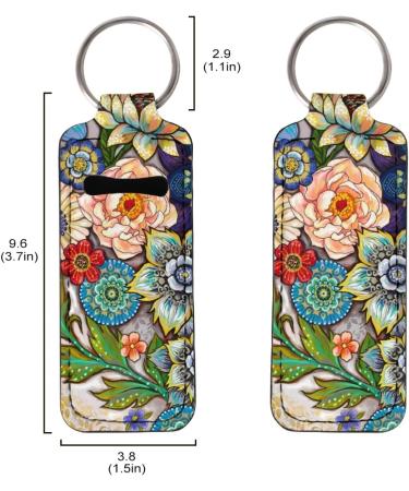SCRAWLGOD Lip Balm Keychain for Women and Girls Bright Flowers Boho Floral - Buy Online on GoSupps.com