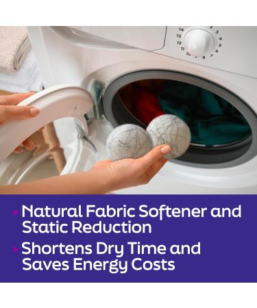 Wool Dryer Balls - Reusable Natural Fabric Softener & Static Reducer | Odor Eliminating with Silver Technology | 6 Pack for Reduced Drying Time & Energy Savings - Buy Online on GoSupps.com