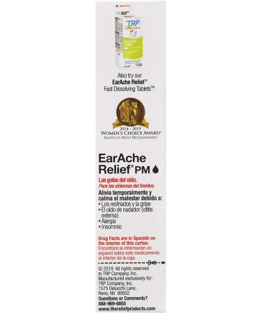 Earache Relief PM Ear Drops for Swimmer's Ear - Natural Homeopathic Ingredients - Nighttime Formula - The Relief Products (1) - Buy Online on GoSupps.com