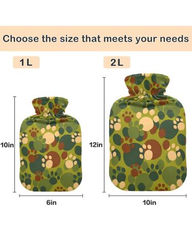 Naanle Camouflage Cat's Paw Heat Bottle 1L with Cover | Hot Water Bottle for Bed & Pain Relief | Heat & Cold Therapy - Buy Online on GoSupps.com