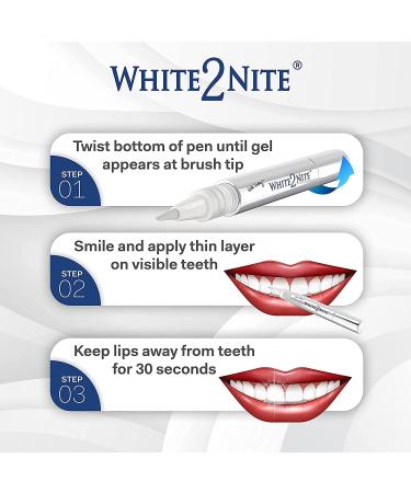 White2nite Teeth Whitening Pen - Enamel Safe Gel for Extreme Natural Whitening | Dentist Recommended | Instant Results - Peppermint, Strawberry, Chocolate Mint - Buy Online on GoSupps.com