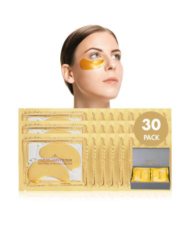 Revitale 24k Gold Under EYE Patches Collagen Gel Mask Nourishes Firms & Hydrates Puffy Eyes & Dark Circles Hyaluronic Acid (30 Pack) 30 Pair (Pack of 1) Gold