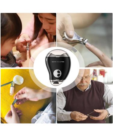Electric Nail Clippers - Safe Double ABS Nail Clippers | Rechargeable Electric Nail Clippers 500mAh | Electric Nail Clippers for Adults Mango Shape 3 Speed | Nail Buffer Black - Buy Online on GoSupps.com