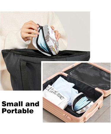 Stylish Menstruation Bag with Zipper - Women's Napkin & Tampon Collection Bag Featuring Paris Eiffel Tower & Bicycle Design - Buy Online on GoSupps.com