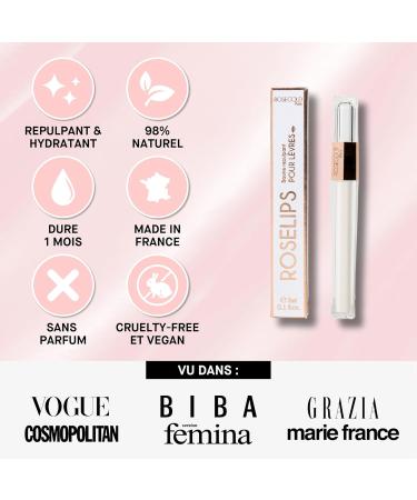 ROSEGOLD ROSELIPS Nourishing Plumping Balm with Hyaluronic Acid for Lips Plump and Hydrated Lip Care - 98% Natural Made in France - Hormone-free fragrance-free - Vegan (1 Month Treatment) - Buy Online on GoSupps.com