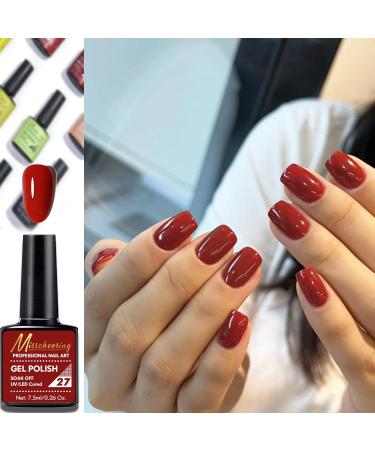 Red Gel Nail Polish Set Burgundy Dark Red Black Nail Varnish Sets Rose Red Autumn UV/LED Nail Lamp Soak off Nail Art Manicure Gel Nail Polish Kit for Salon DIY at Home - Buy Online on GoSupps.com