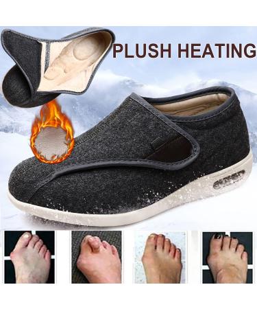 DHIJUPNG Extra Wide Width Walking Sneakers | Winter Casual Orthopedic Plush Shoes | Diabetic Men/Women 4.5/5.5 | Black - Buy Online on GoSupps.com