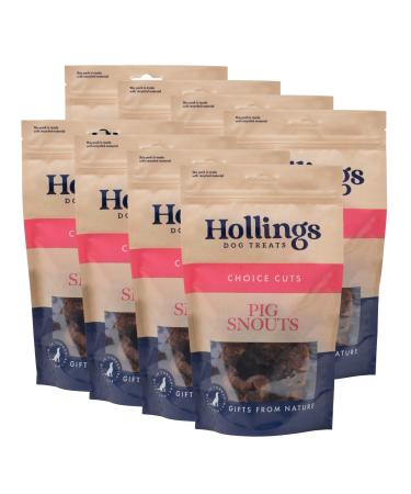 Hollings Pig Snouts Dog Treats 100% Natural Air Dried Crunchy Chews for Adult Dogs Grain Free & High in Protein 120g (Pack of 8) 120 g (Pack of 8)