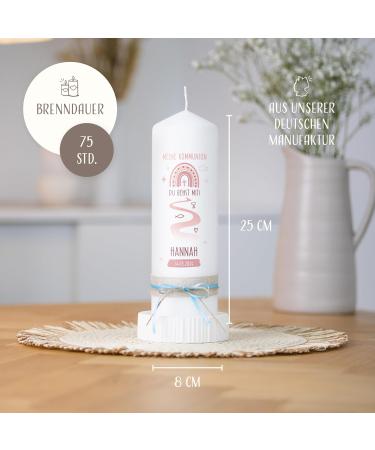 Personalized Amari Communion Candle | 25cm H x 8cm | Custom Design for Boys & Girls | Perfect for Celebrations - Buy Online on GoSupps.com