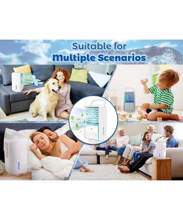 3 Speeds Portable Air Conditioner Fan | 7 Colors Night Light | 700ml Water Tank | 12 H Timing | Evaporative Personal Cooler - Buy Online on GoSupps.com