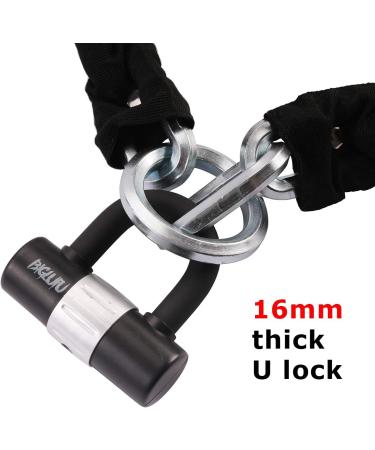 BIGLUFU Motorcycle Chain Lock 120cm/4ft Heavy Duty Cut Proof Square Chains + U Lock - Ideal for Motorcycles, Bikes, Scooters - 4 Keys Included - Buy Online on GoSupps.com