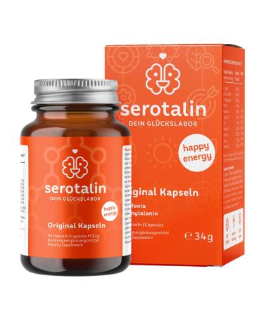 Serotalin® Original 5-HTP Complex | High Strength Serotonin and Dopamine Booster | Energy & Focus with Griffonia, Vitamins & Phenylalanine | 60 Vegan Capsules for 2 Months | Made in Germany