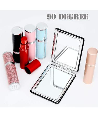 Compact Black Travel Makeup Mirror for Men, Women & Girls - Portable Double-Sided Magnifying Vanity Mirror - Ideal for Purse, Handbag & Pocket - Distortion-Free - Buy Online on GoSupps.com