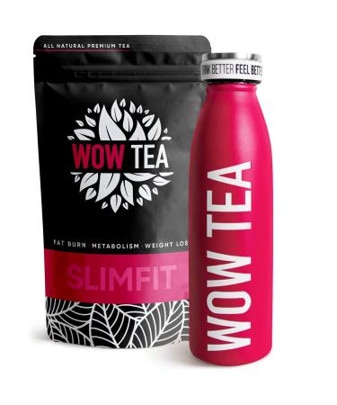 WOW TEA WOW TEA - Herbal Tea for Weight Loss | Detoxifying Tea - Body Cleansing and Bloating Relief | Ayurveda Wellness Tea + Tea Thermos with Infuser - 150g + 500ml | 100% Natural | Made in the EU