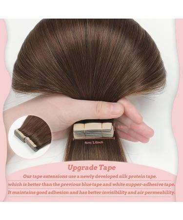 Hotlulana 22 Chocolate Brown Tape In Extensions - 100% Real Hair 20PCs Skin Weft 50g #4 - Buy Online on GoSupps.com