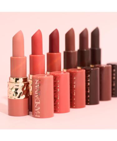 Matte Lipstick Set - 6 Velvet Smooth Colors | Long Lasting Waterproof Non-Stick Cup | Perfect Nude Lip Makeup Gift Box - Buy Online on GoSupps.com