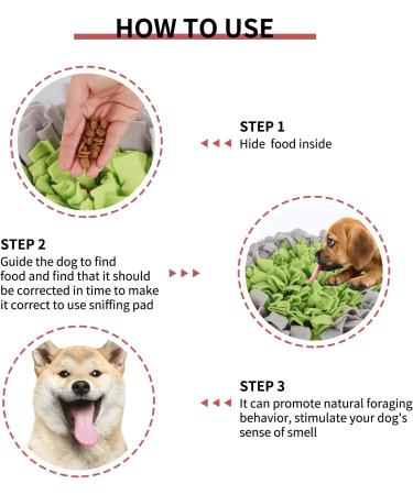 IEUMLER Sniffing Carpet for Dogs & Cats - Smell Training Mat (45x45cm Gray & Green) - Enhance Pet Training & Enrichment - Buy Online on GoSupps.com