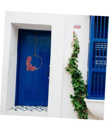 Cabilock Wrought Iron Gate Hanging Wreath Emblems Simulation Garland Hanging Garland Wall Decoration Door Rosy 20x20cm - Buy Online on GoSupps.com