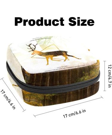 Colorful Palm Leaves & Deer Menstruation Bag - Zippered Napkin & Tampon Organizer for Women & Girls - Buy Online on GoSupps.com