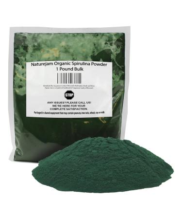 Naturejam Organic Spirulina Powder 1 Pound Bulk-Premium Culinary Grade for Smoothies 16 Ounce (Pack of 1)