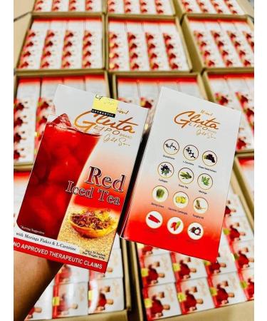 GlutaLipo 12 in 1 Gluta Lipo Gold Series Red Iced Tea - 10 Sachets, 10 Count (Pack of 1)