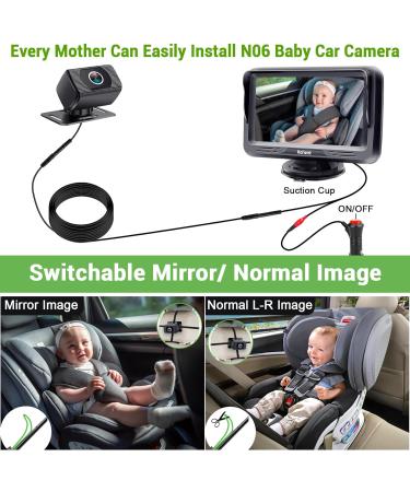 Rohent HD 1080P Baby Car Camera Mirror for Crystal Clear Night Vision | Easy 5-Min Installation | Infant Travel Safety Kit N06 - Buy Online on GoSupps.com