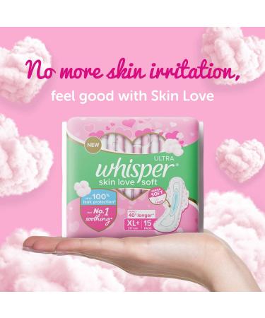 Whisper Ultra Soft Sanitary Pads XL - 15 Pieces | Premium Comfort & Protection - Buy Online on GoSupps.com