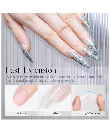 Aokitec 7-in-1 Clear Gel Builder 15ML - Nail Strengthener, Extension Gel, Base Coat, Glue Gel - Soak Off UV LED Gel Nail Polish - Buy Online on GoSupps.com