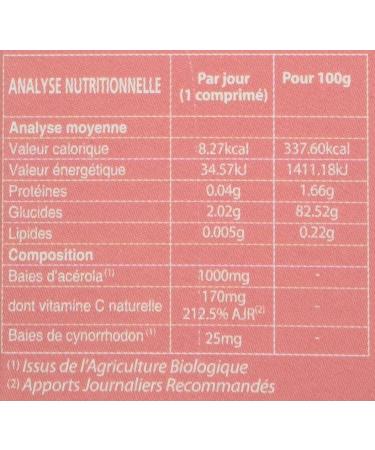 PHYTO-ACTIF | Ac rola Bio 1000 | Compl ment alimentaire Vitalit Bio | R duit la fatigue | Immunit | Vitamine C | 1000 mg d'Ac rola | 24 comprim s - Buy Online on GoSupps.com