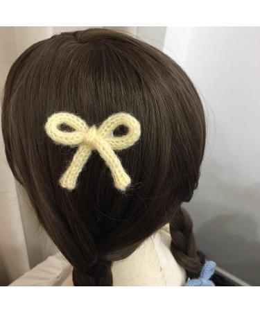 Sweet Knitting Yarn Bowknot Hair Clip Lazy Hairpin Duckbill Hairclips Barrettes for Women Side Bangs Hair Styling Tool - Buy Online on GoSupps.com